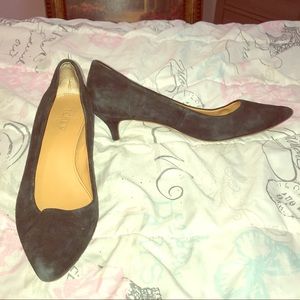 J. Crew black suede kitten pumps